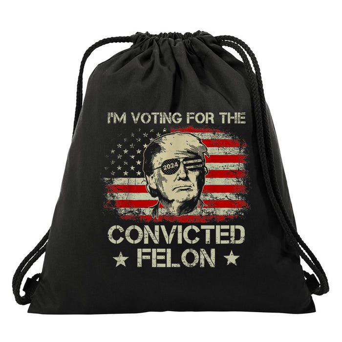 Trump 2024 Convicted Felon Voting Convicted Felon 2024 Drawstring Bag
