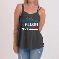 Trump 2024 Convicted Felon I Am Voting Convicted Felon Political Design Women's Strappy Tank