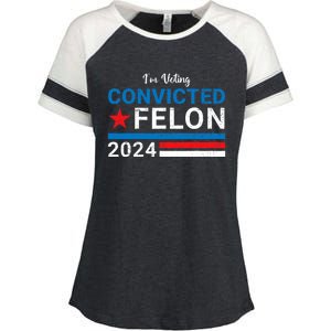 Trump 2024 Convicted Felon I Am Voting Convicted Felon Political Design Enza Ladies Jersey Colorblock Tee