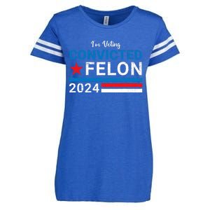 Trump 2024 Convicted Felon I Am Voting Convicted Felon Political Design Enza Ladies Jersey Football T-Shirt