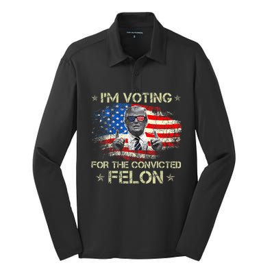 Trump 2024 Convicted Felon IM Voting Convicted Felon 2024 Silk Touch Performance Long Sleeve Polo