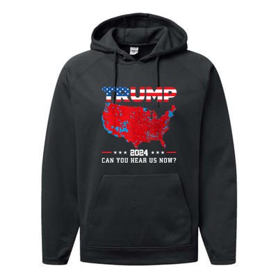 Trump 2024 Can You Hear Us Now Map Of 2024 Election Results Performance Fleece Hoodie