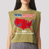 Trump 2024 Can You Hear Us Now Map Of 2024 Election Results Garment-Dyed Women's Muscle Tee