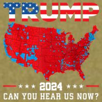 Trump 2024 Can You Hear Us Now Map Of 2024 Election Results Garment-Dyed Women's Muscle Tee