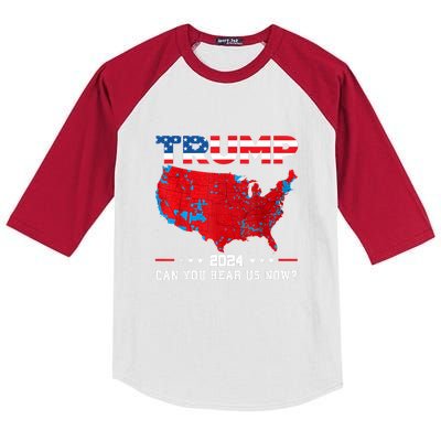 Trump 2024 Can You Hear Us Now Map Of 2024 Election Results Kids Colorblock Raglan Jersey