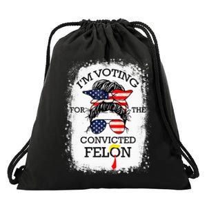 Trump 2024 Convicted Felon IM Voting Convicted Felon 2024 Drawstring Bag