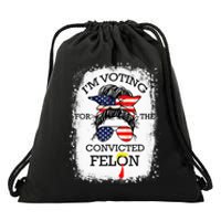 Trump 2024 Convicted Felon IM Voting Convicted Felon 2024 Drawstring Bag