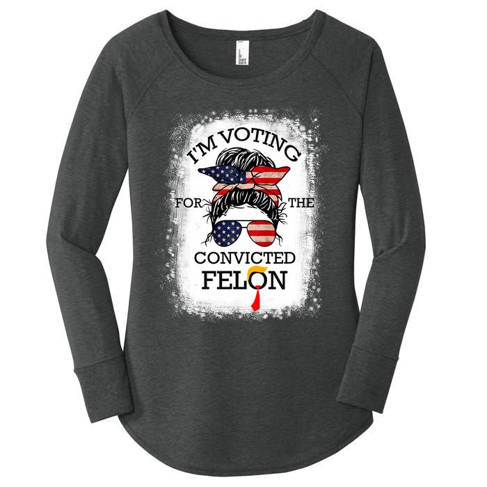 Trump 2024 Convicted Felon IM Voting Convicted Felon 2024 Women's Perfect Tri Tunic Long Sleeve Shirt