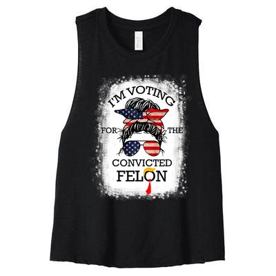 Trump 2024 Convicted Felon IM Voting Convicted Felon 2024 Women's Racerback Cropped Tank