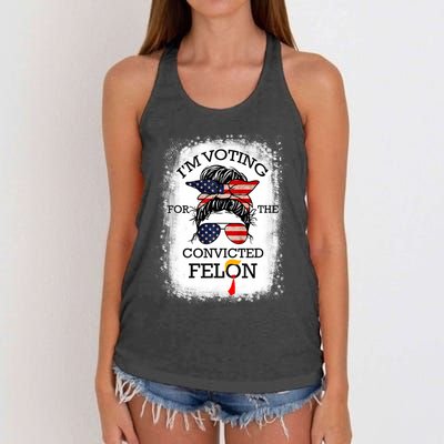 Trump 2024 Convicted Felon IM Voting Convicted Felon 2024 Women's Knotted Racerback Tank