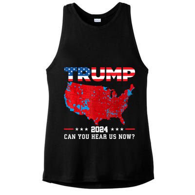 Trump 2024 Can You Hear Us Now Map Of 2024 Election Results Ladies PosiCharge Tri-Blend Wicking Tank