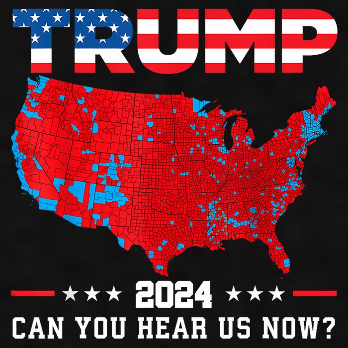 Trump 2024 Can You Hear Us Now Map Of 2024 Election Results Ladies PosiCharge Tri-Blend Wicking Tank
