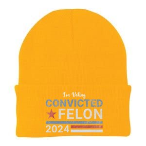 Trump 2024 Convicted Felon IM Voting Convicted Felon 2024 Knit Cap Winter Beanie