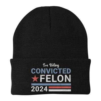 Trump 2024 Convicted Felon IM Voting Convicted Felon 2024 Knit Cap Winter Beanie