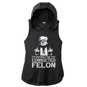 Trump 2024 Convicted Felon IM Voting Convicted Felon 2024 Ladies PosiCharge Tri-Blend Wicking Draft Hoodie Tank