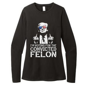 Trump 2024 Convicted Felon IM Voting Convicted Felon 2024 Womens CVC Long Sleeve Shirt