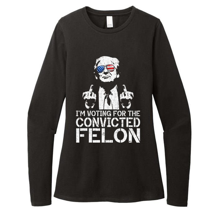 Trump 2024 Convicted Felon IM Voting Convicted Felon 2024 Womens CVC Long Sleeve Shirt