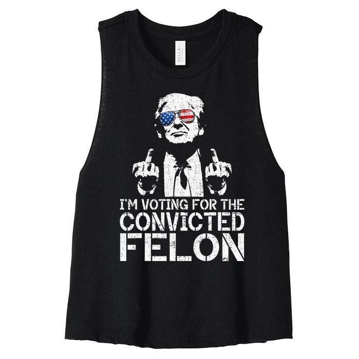 Trump 2024 Convicted Felon IM Voting Convicted Felon 2024 Women's Racerback Cropped Tank