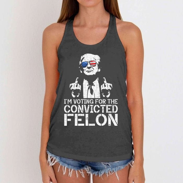 Trump 2024 Convicted Felon IM Voting Convicted Felon 2024 Women's Knotted Racerback Tank