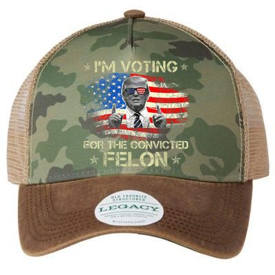 Trump 2024 Convicted Felon Im Voting Convicted Felon 2024 Legacy Tie Dye Trucker Hat