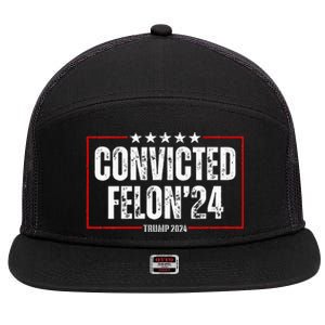 Trump 2024 Convicted Felon 7 Panel Mesh Trucker Snapback Hat