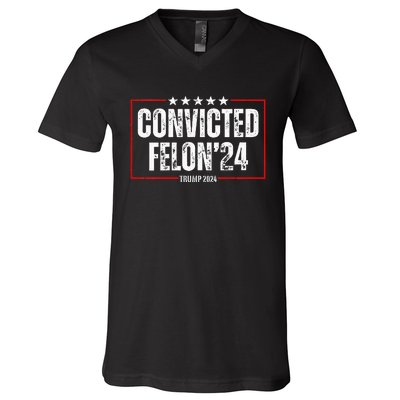 Trump 2024 Convicted Felon V-Neck T-Shirt