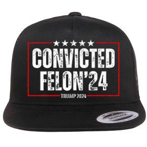 Trump 2024 Convicted Felon Flat Bill Trucker Hat