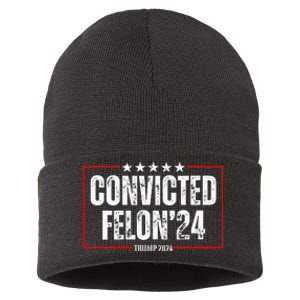 Trump 2024 Convicted Felon Sustainable Knit Beanie