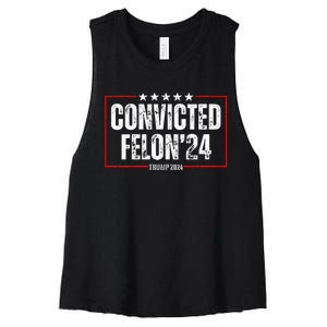 Trump 2024 Convicted Felon Women's Racerback Cropped Tank