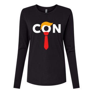 Trump 2024 Convicted Felon Don The Con Womens Cotton Relaxed Long Sleeve T-Shirt