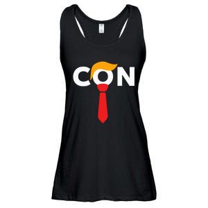 Trump 2024 Convicted Felon Don The Con Ladies Essential Flowy Tank