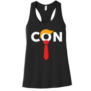 Trump 2024 Convicted Felon Don The Con Women's Racerback Tank