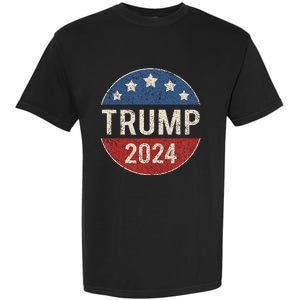 Trump 2024 Campaign Button Re Elect President Trump Garment-Dyed Heavyweight T-Shirt