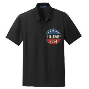 Trump 2024 Campaign Button Re Elect President Trump Dry Zone Grid Polo