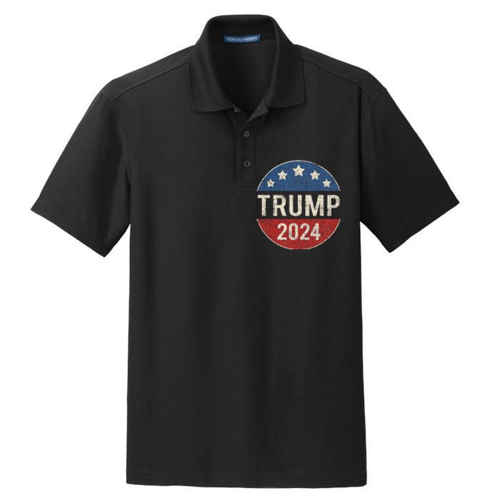 Trump 2024 Campaign Button Re Elect President Trump Dry Zone Grid Polo