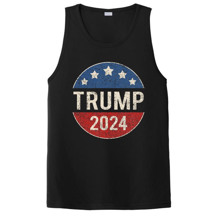 Trump 2024 Campaign Button Re Elect President Trump PosiCharge Competitor Tank