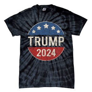 Trump 2024 Campaign Button Re Elect President Trump Tie-Dye T-Shirt