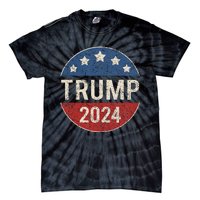 Trump 2024 Campaign Button Re Elect President Trump Tie-Dye T-Shirt