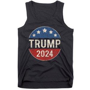 Trump 2024 Campaign Button Re Elect President Trump Tank Top