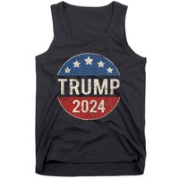 Trump 2024 Campaign Button Re Elect President Trump Tank Top