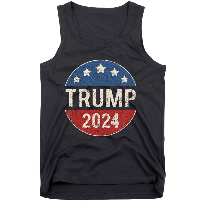 Trump 2024 Campaign Button Re Elect President Trump Tank Top