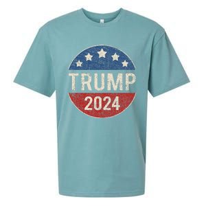 Trump 2024 Campaign Button Re Elect President Trump Sueded Cloud Jersey T-Shirt