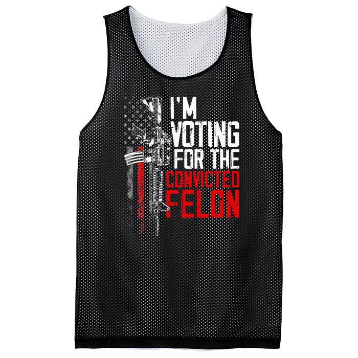 Trump 2024 Convicted Felon IM Voting Convicted Felon 2024 Mesh Reversible Basketball Jersey Tank