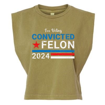 Trump 2024 Convicted Felon IM Voting Convicted Felon 2024 Garment-Dyed Women's Muscle Tee