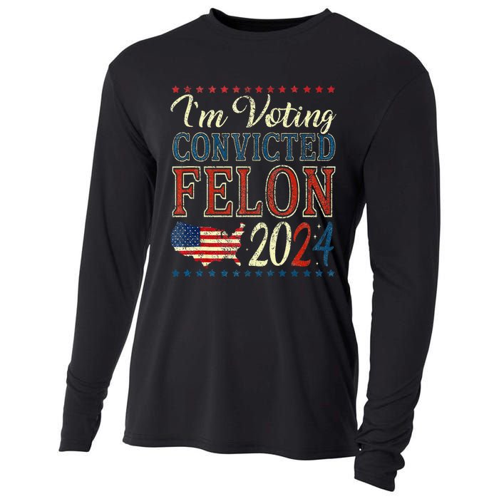 Trump 2024 Convicted Felon IM Voting Convicted Felon 2024 Cooling Performance Long Sleeve Crew