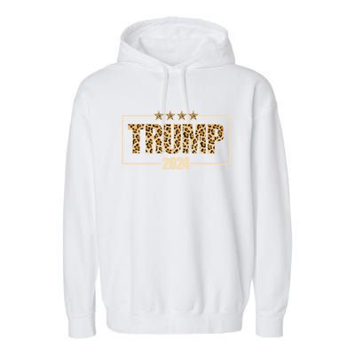 Trump 2024 Cheetah Cool Gift Garment-Dyed Fleece Hoodie