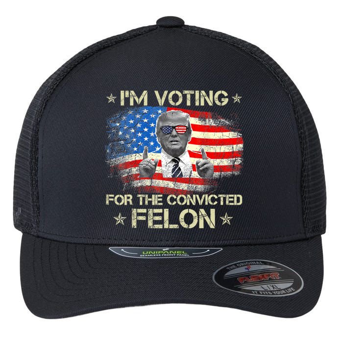 Trump 2024 Convicted Felon IM Voting Convicted Felon 2024 Flexfit Unipanel Trucker Cap