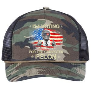 Trump 2024 Convicted Felon IM Voting Convicted Felon 2024 Retro Rope Trucker Hat Cap