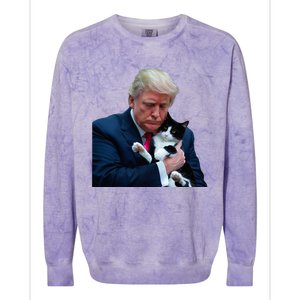 Trump 2024 Cat Maga Funny Trump Cat Colorblast Crewneck Sweatshirt