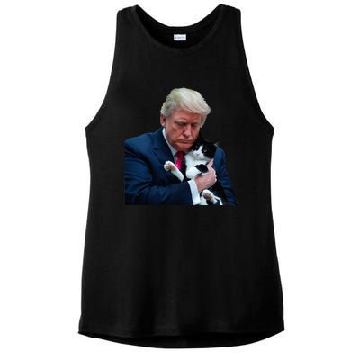 Trump 2024 Cat Maga Funny Trump Cat Ladies PosiCharge Tri-Blend Wicking Tank